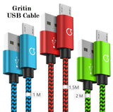 Gritin USB C Cable, [3-Pack/1M+1.5M+2M] USB Type C Fast Charging Nylon Braided Cable - Imported  from UK