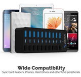 SABRENT 10 Port USB3.0 Hub with 60W Power Switches, Fast Data Multiple Hub, Compatible with PC Laptop MacBook iMac - Imported from UK