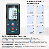 HANMATEK LM50 Laser Measuring Device, 165ft/50m Laser Distance Meter with 2 Bubble Levels, Large Backlit LCD - Imported from UK