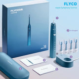 Flyco Electric Rechargeable Toothbrush With Replacement Heads & Charging Dock, 5 Cleaning Modes & Timing Function - Imported from UK