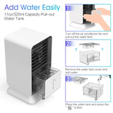 Infray Personal Air Cooler Portable Air Conditioner, Oscillating Small Evaporative Air Circulator Desktop Space Cooler with Timer Function & 320ml Water Tank - Imported from UK