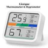 LIORQUE Indoor Hygrometer & Thermometer, Room Humidity Gauge with Digital Temperature & Humidity Monitor with Min & Max Records Indicator for Home Garage Greenhouse Wine Cellar - Imported from UK