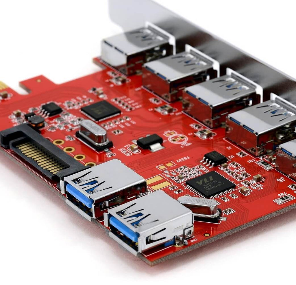 CSL 7 Port USB 3.0 PCI Express PCIe Controller, 5x External & 2x Inter ...