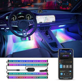 Govee Car LED Strip Lights, DC 12V Smart Interior Car Lights with APP Control, Music Modes, Scene Options & 16 Million Colors, 4pcs 2 Lines Design Waterproof LED Lights for Car Decor - Imported from UK
