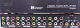 MT-VIKI 8 Port Video Audio Splitter, 8 Way 3 RCA Splitter Composite Video Audio Distribution (1 in 8 Out) - Imported from UK