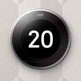 Google Nest Learning Thermostat 3rd Generation Stainless Steel Smart Thermostat, A Brighter Way To Save Energy - Imported from UK