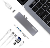 Wavlink WS-UHP3405M 7-in-1  Dual Thunderbolt-3 to USB HDMI Card Reader PD Charging Mini Docking Station for MacBook Pro - Imported from UK