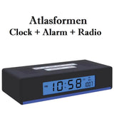Atlasformen Battery Powered Illuminated Radio Alarm Clock with LED Screen - Imported from UK