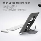 BYEASY USB C Hub Stand Holder, 7 in 1 Docking Station Adapter with 4K HDMI, 60W PD Charging, TF/SD Card Reader, 2x USB3.0 & 3.5mm Audio Jack - Imported from UK