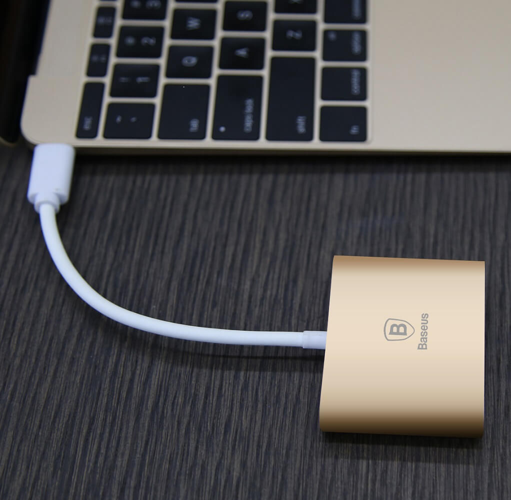 Baseus 3-in-1 Sharp Series Type-C To HDMI+HUB Adapter For MacBook - Imported from UK