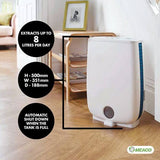 Meaco DD8L 8L/Day 650W Desiccant Dehumidifier with 3 Speed, Anti-Bacterial Continuous Drainage for Damp Condensation & Laundry Drying (Container Product Without Box) - Imported from UK