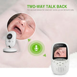 Baby monitor and camera set with text reading 'TWO-WAY TALK BACK' 