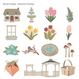 A spring-themed illustrated collage - DIY card making supplies 