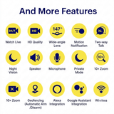 Home security camera with night vision, two way talk, zoom, motion detection