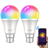 Gosund Smart WiFi RGB LED Bulb, Energy Saving APP Control 8W, 800Lm, 2700K, B22 Bulbs Compatible with Alexa, Google Home (Pack of 2) - Imported from UK