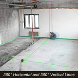 Huepar 603CG 12 Cross Lines Green Laser Leveler, 3x360 3D Self Leveling with Magnetic Pivoting Base, Pulse Mode, Triple Power Supply, Switchable Vertical/Horizontal Lines - Imported from UK