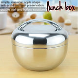 Apple Shape Lunch Box, 1000ml Double Wall Stainless Steel Lunch Box with Handle, Fast Food Container - Imported from UK