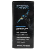 Twisted Veins 30M High Speed HDMI Cable with Ethernet, 1080p Braided Cable - Imported from UK