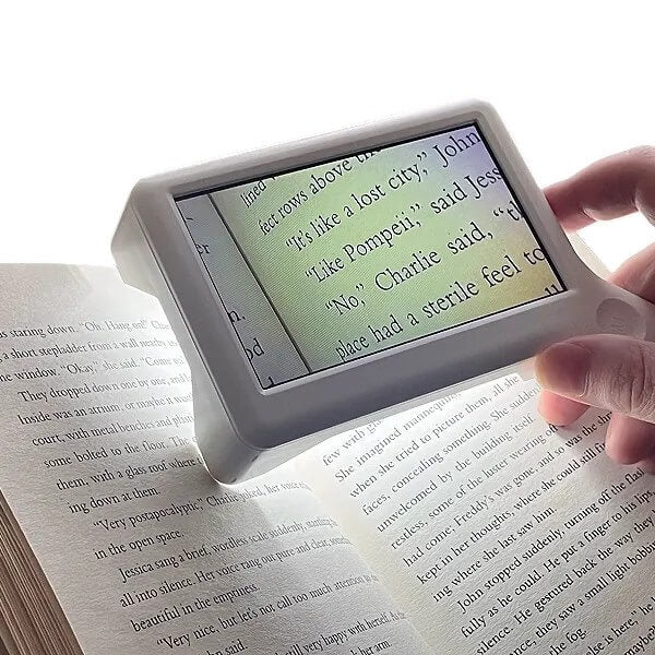 Digital Magnifier Machine Optima Electronic Digital Magnifier Rechargeable with 6 LED Lights, 3X ...