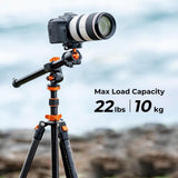 K&F Concept 78" Aluminum DSLR Tripod with 360° Ball Head & 10KG Load for Travel & Work, Compact Portable Vlog Tripod Monopod K234A7+BH-28L (S210) - Imported from UK