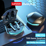 Lenovo thinkplus Live Pods GM2 Pro, Bluetooth 5.3 Tri Band Low Latency Gaming Headset, 360 Stereo Surround Sound, Audio Visual Synchronization with Panorama Sound Effect - Imported from UK