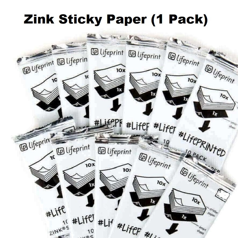 Lifeprint Zink Sticky Paper, Lifeprint Photo Paper Size (3x4.5) Sticky Back (1 Pack of 10 Sheets) - Imported from UK