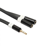 3.5mm Audio Extension Cable Slim Audio Y Splitter Cable & Headphone Extender Male to 2x Female AUX Flat Cable 20cm - Imported from UK