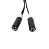 3.5mm Audio Extension Cable Slim Audio Y Splitter Cable & Headphone Extender Male to 2x Female AUX Flat Cable 20cm - Imported from UK