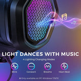 MPOW Iron Gaming Headset, 7.1 Surround Sound with RGB Lighting Effects, Magic EQ Setting, Noise Cancelling Microphone USB/3.5mm Dual Mode - Imported from UK