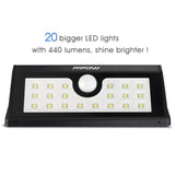 Mpow 20 LED Solar Motion Sensor Light, Outdoor Security Wall Light With 3 Modes, Wireless Waterproof Night Lights - Imported from UK