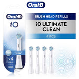 Oral-B iO Series Ultimate Clean Electric Toothbrush Replacement Heads, Twisted & Angled Bristles for Deeper Plaque Removal, Pack of 4, White - Imported from UK