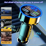 Multi Port Car Charger 250W Super Fast Charging Cigarette Lighter Adapter with LED Voltage Monitor,  4 USB Fast Charging Port + Type C PD Port Compatible with Most Smart Phone  - Imported from UK