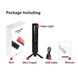 CAMOLO W200 LED RGB Video Light, 360° Portable Magnetic Photography Camera Light with Bi-Color CCT Mode, CRI 95+ 2500-9000K, 20 Color Effects, 3000mAh Battery, Type C Rechargeable - Imported from UK