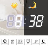 Bedler 3D LED Electronic Digital Stereo Wall & Desk Clock, Fashionable White Luminous USB Plug Easy to Read at Night, Perfect for Home Decoration - Imported from UK