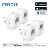 Meross 16A Smart WiFi Plug with Energy Monitor EU Standard Outlet Timer Function, Support Alexa Google Home SmartThings (Pack of 4) - Imported from UK