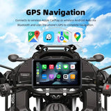 Motorcycle DVR WiFi 5.5" IPS Smart Touch Screen with Dual HD 1080P Cameras, GPS, G-Sensor, TPMS, IP67 Waterproof, SD Card Slot, Wireless Apple Carplay Android 2K HD Recorder - Imported from UK