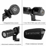 Saramonic Vmic Mini Unidirectional On-Camera Shotgun Microphone with Shock Mount for DSLR Camera Camcorder in Vlogging, Mobile Journalism, ASMR Recording, Interview - Imported from UK