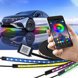 Car LED Interior Strip Lights, Portable USB App Control & Bluetooth 4.0 RGB LED Strip  Light, 4pcs 18 LEDs Automobile Interior Decorative Atmosphere Lamp - Imported from UK