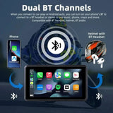 Motorcycle DVR WiFi 5.5" IPS Smart Touch Screen with Dual HD 1080P Cameras, GPS, G-Sensor, TPMS, IP67 Waterproof, SD Card Slot, Wireless Apple Carplay Android 2K HD Recorder - Imported from UK