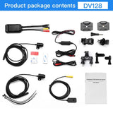 Blueskysea DV128 Motorcycle Dash Cam, 1080P Dual Lens Video Recorder Motorcycle Camera with 2.7” LCD Front & Rear Waterproof DVR with G-Sensor, Loop Recording, GPS, Manual Lock, Night Vision, 130° Angle - Imported from UK