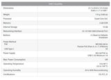 A specification table for a UniFi Cloud Key router