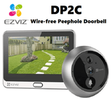 Ezviz DP2C Wire-Free Peephole Doorbell, 4.3" Display Colour Screen, PIR Motion Detection, 5M Night Vision, Two-Way Audio, 1080P Peephole Door Viewer - Imported from UK