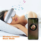 Wireless Electric Heating Eye Massager Bluetooth Intelligent Eye Massage Instrument Graphene Fever Vibration Hot Compress with 4 Modes for Headache Stress Relief Eye - Imported from UK