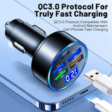 Multi Port Car Charger 250W Super Fast Charging Cigarette Lighter Adapter with LED Voltage Monitor,  4 USB Fast Charging Port + Type C PD Port Compatible with Most Smart Phone  - Imported from UK