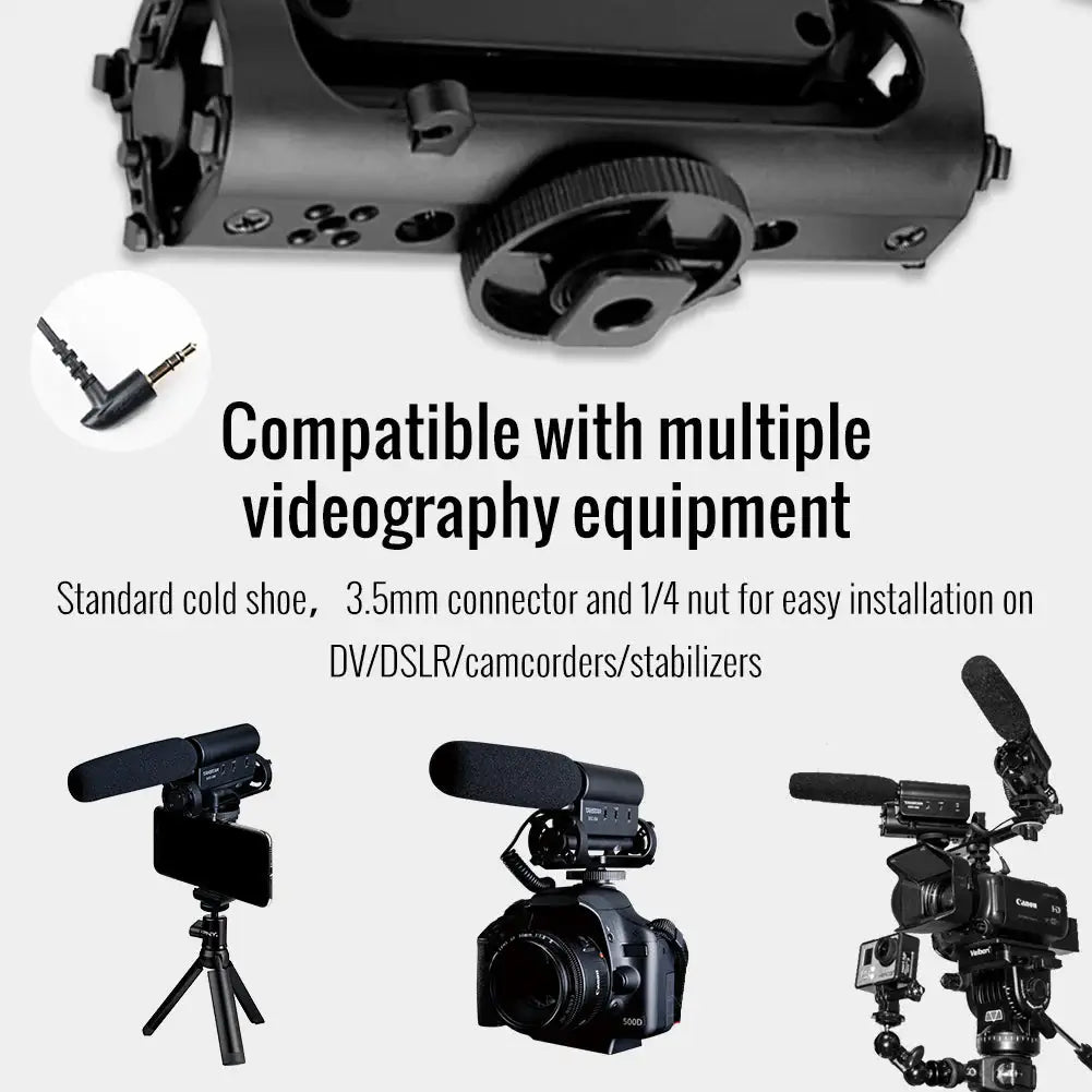 TAKSTAR Camera Video Shotgun Microphone with Deadcat Windscreen, Cardioid Directional Condenser Video Mic for DSLR Camera Canon Nikon DV Camcorder - Imported from UK