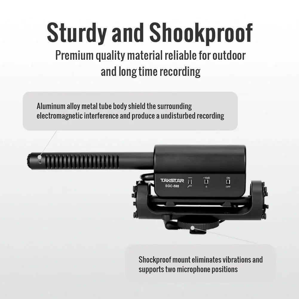 TAKSTAR Camera Video Shotgun Microphone with Deadcat Windscreen, Cardioid Directional Condenser Video Mic for DSLR Camera Canon Nikon DV Camcorder - Imported from UK