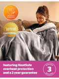 Silentnight Luxury Sherpa Fleece Heated Throw with 10 Heat Settings, 160 x 130cm - Imported from UK