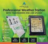 AERCUS Instruments™ WS1093 Professional Weather Station with Touch Screen & Internet Upload - Imported from UK