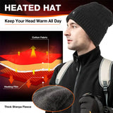 DUKUSEEK Heated Hat with 7.4V Rechargeable Battery, Electric Winter Heated Beanie for Men & Women - Imported from UK