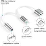 Lightening to 3.5mm Headphone Jack Aux Cable Adapter 2 in 1 Adapter Compatible with iOS Phone - Imported from UK